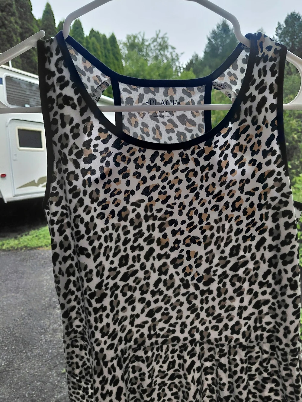 New Children's Place Leopard-Print Tank Dress with Black Trim